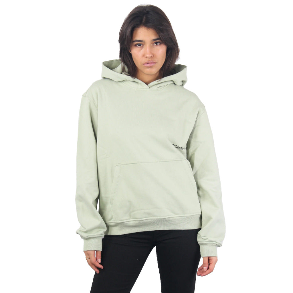 Hinnominate Cotton Sweatshirt Hooded Aloe