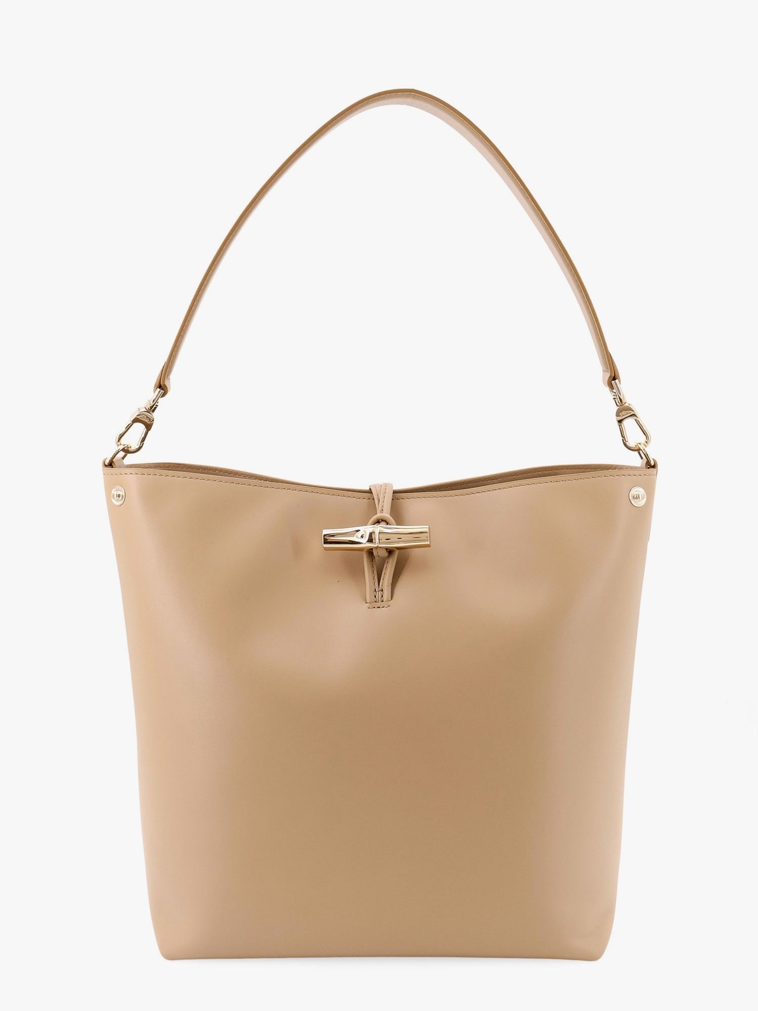 LONGCHAMP PARIS Le roseau m leather bucket bag with bamboo hook