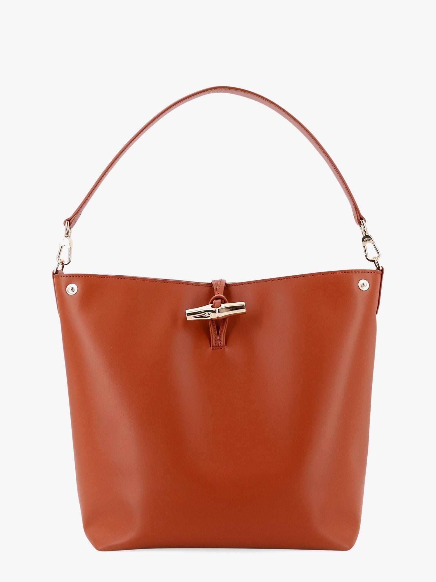 LONGCHAMP PARIS Le roseau m leather bucket bag with bamboo hook