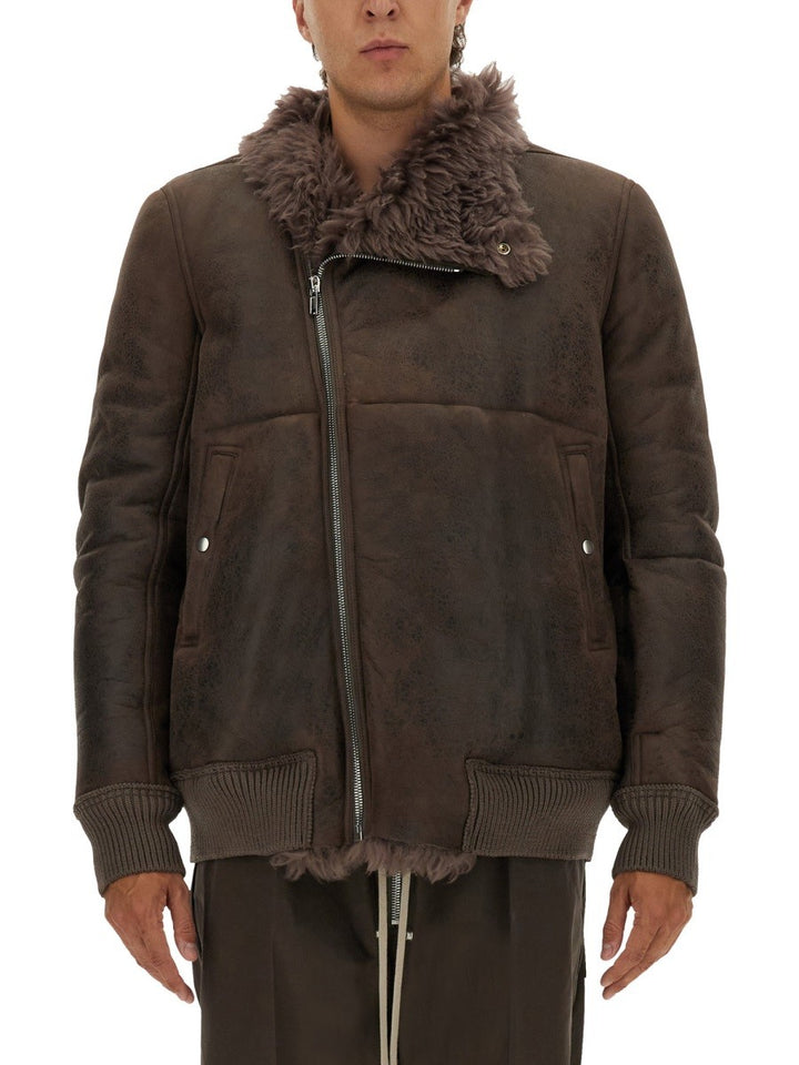 RICK OWENS LEATHER BOMBER JACKET