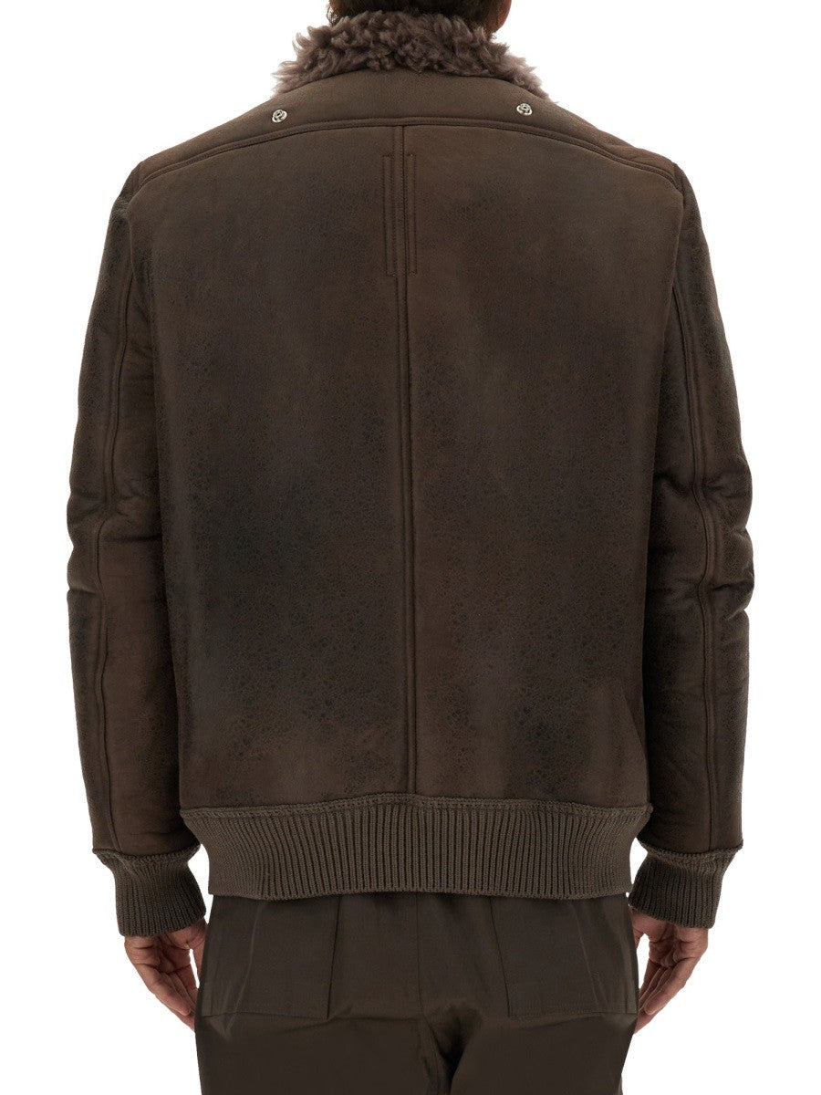 RICK OWENS LEATHER BOMBER JACKET
