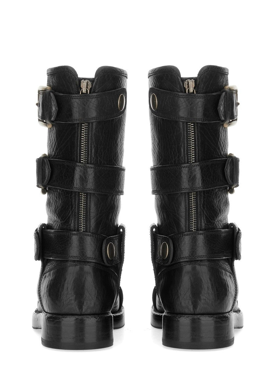 Dolce & Gabbana LEATHER BOOT WITH BUCKLES