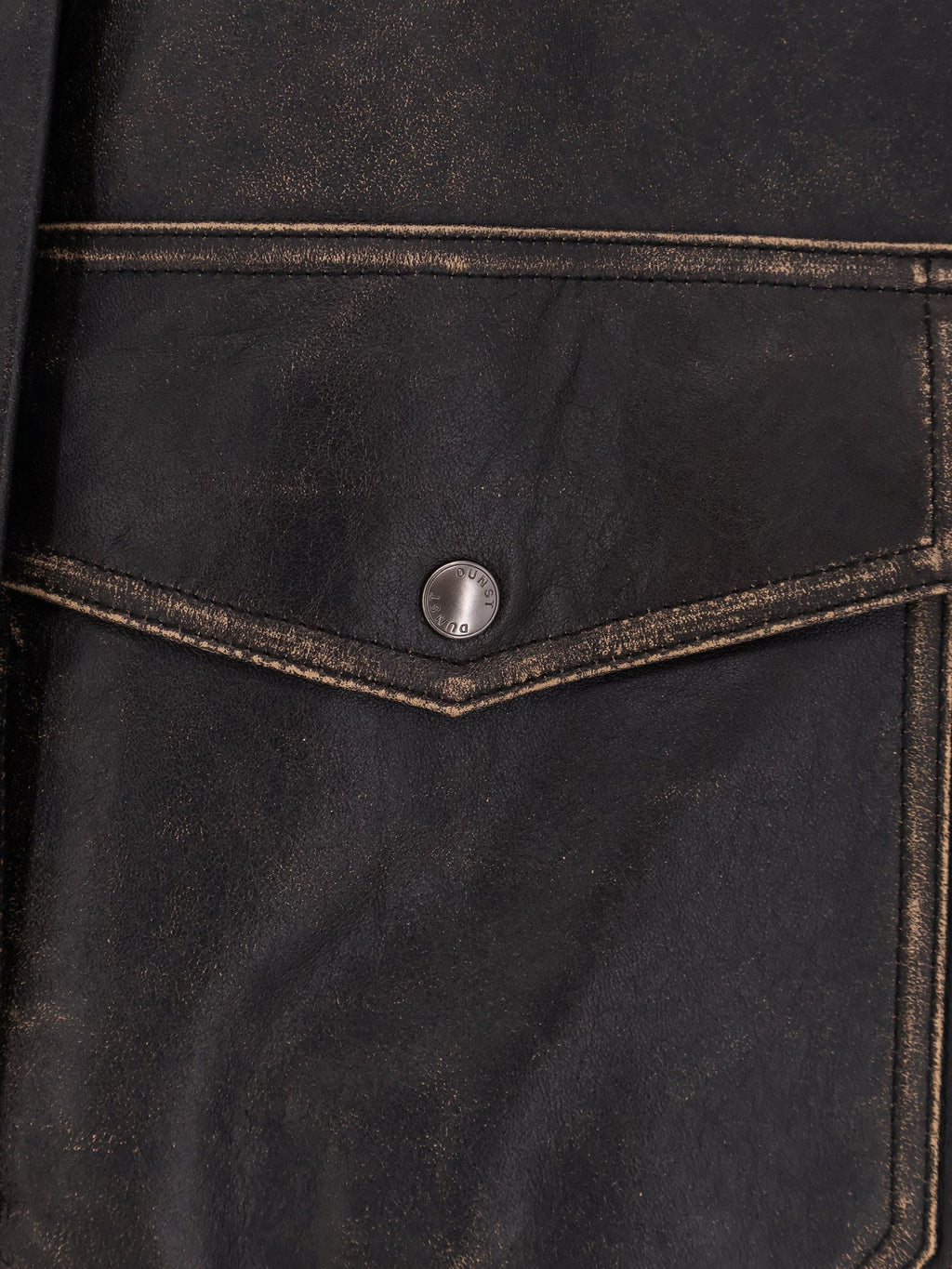 DUNST Leather jacket with shearling collar