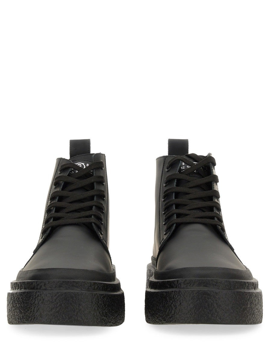 MM6 MAISON MARGIELA LEATHER LACE-UP SNEAKER