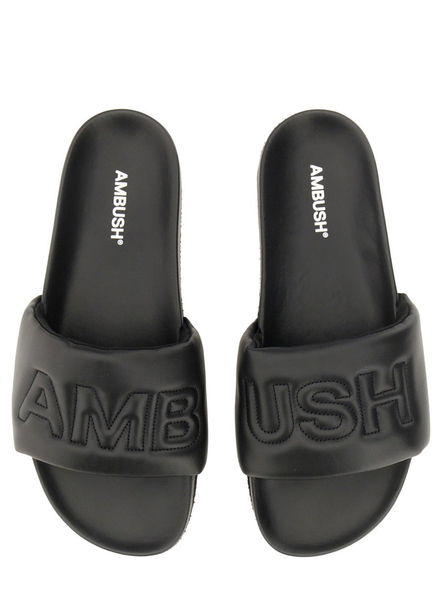 AMBUSH LEATHER SLIDE SANDAL