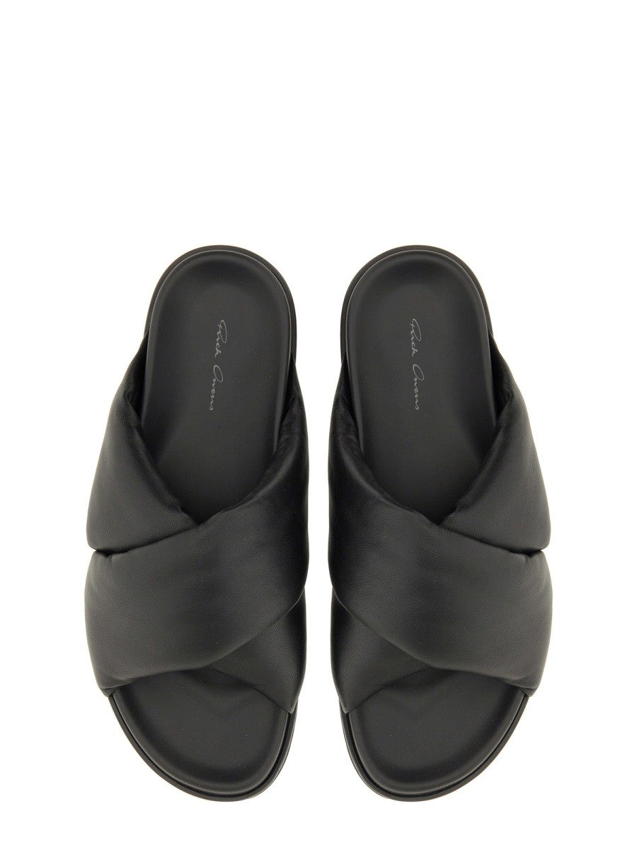 RICK OWENS LEATHER SLIDE SANDAL