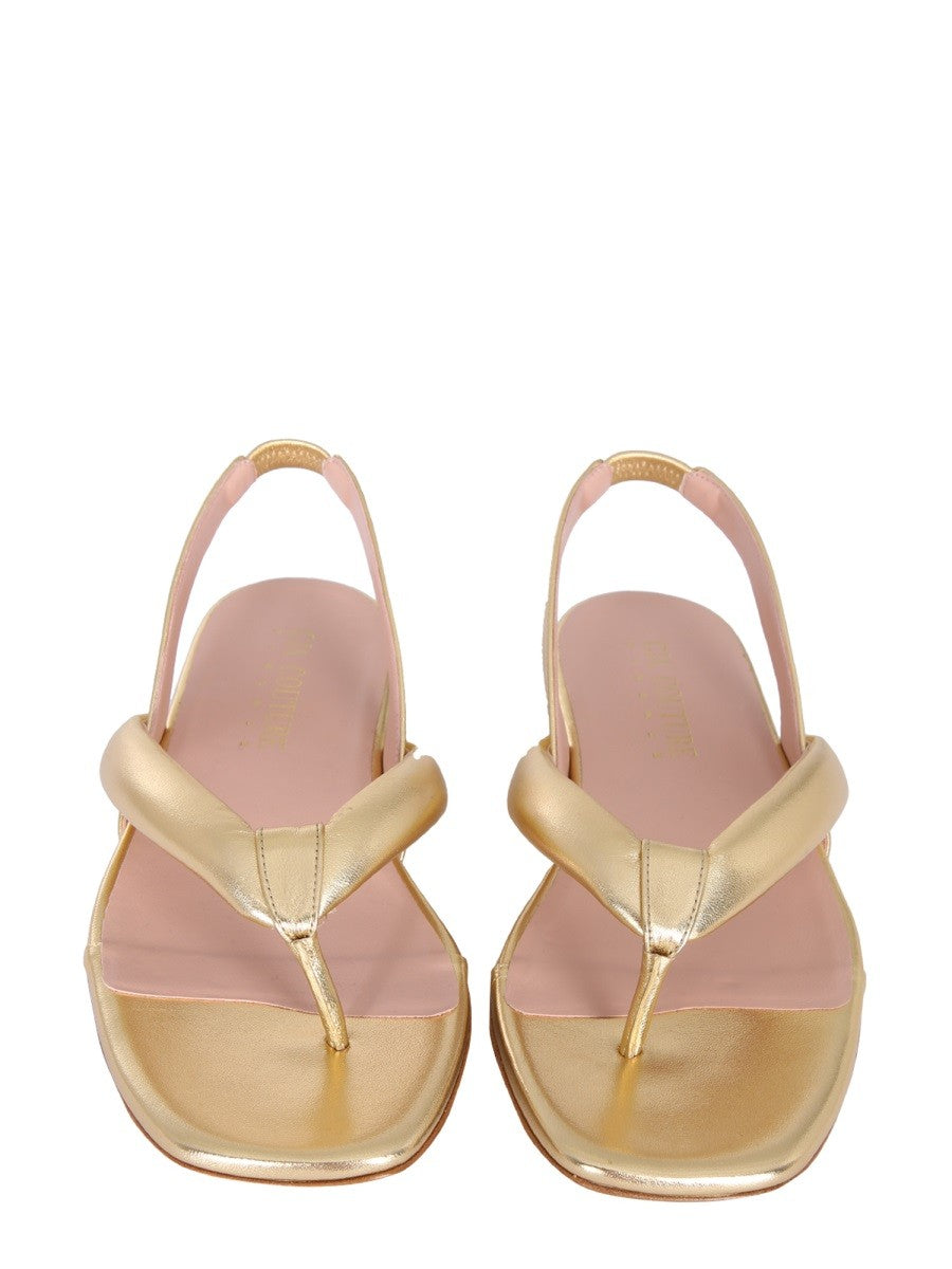 GIA BORGHINI LEATHER SLINGBACK SANDALS