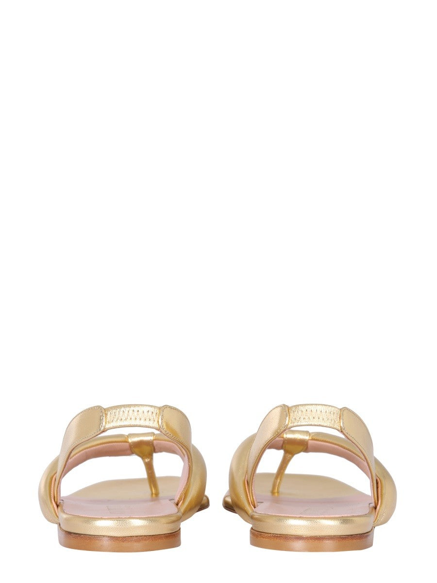 GIA BORGHINI LEATHER SLINGBACK SANDALS