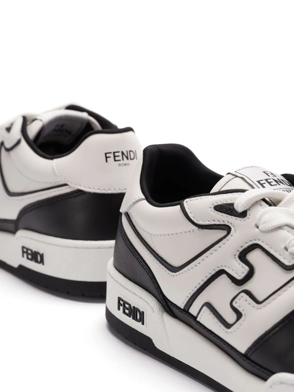 Fendi Leather sneakers with ff lateral logo