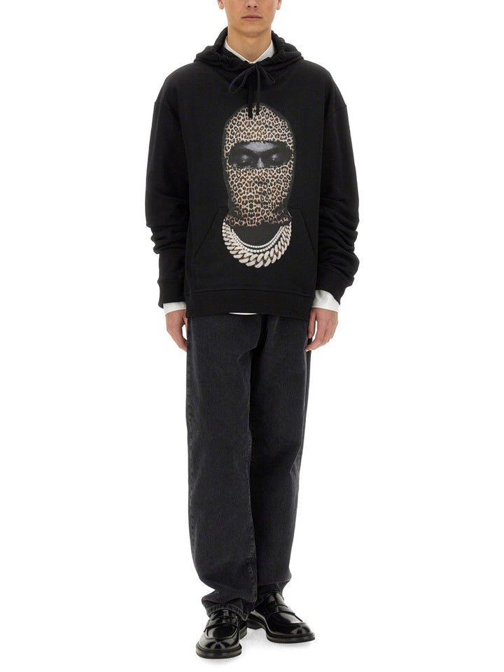 IH NOM UH NIT LEOPARD MASK PRINT SWEATSHIRT