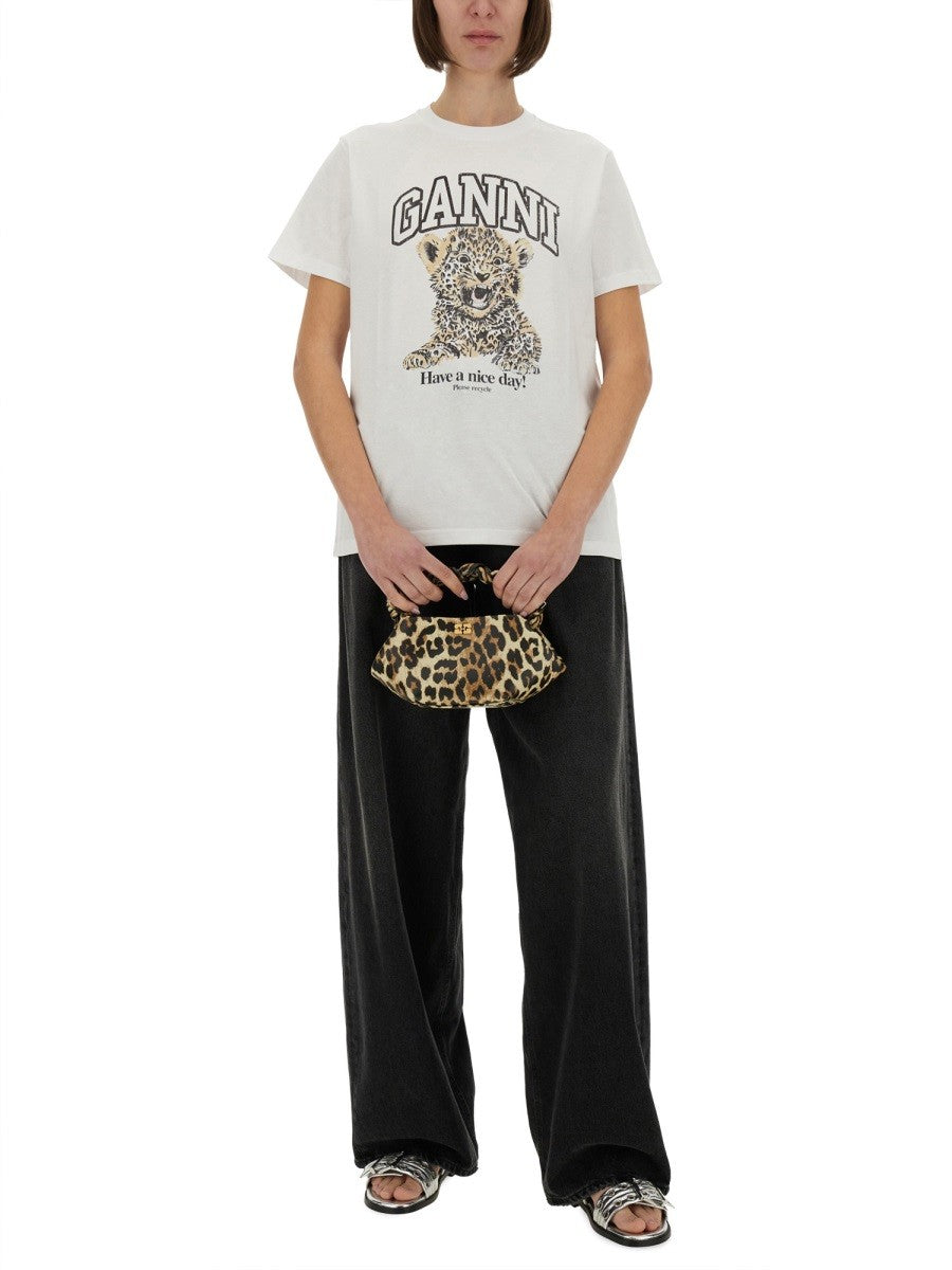 GANNI "LEOPARD" T-SHIRT