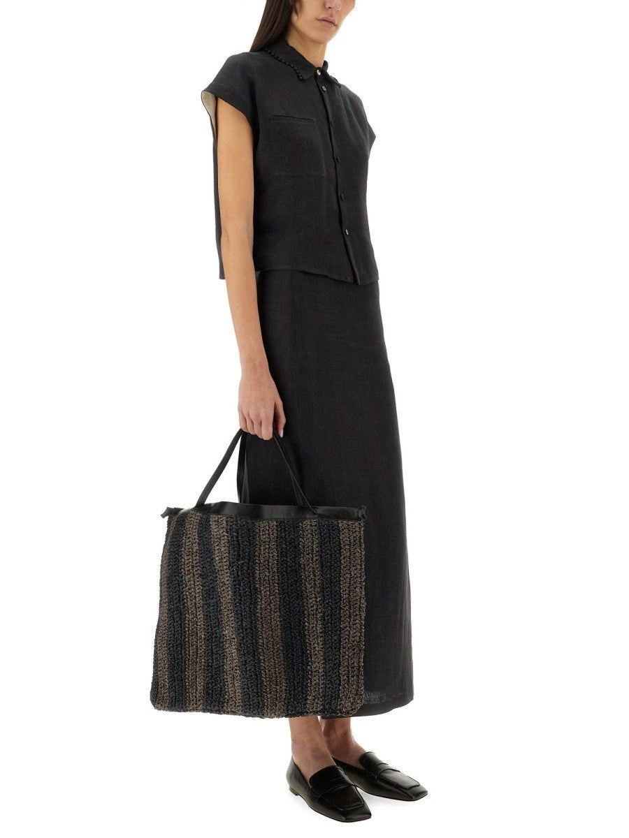 ALYSI LINEN SKIRT WITH SLIT