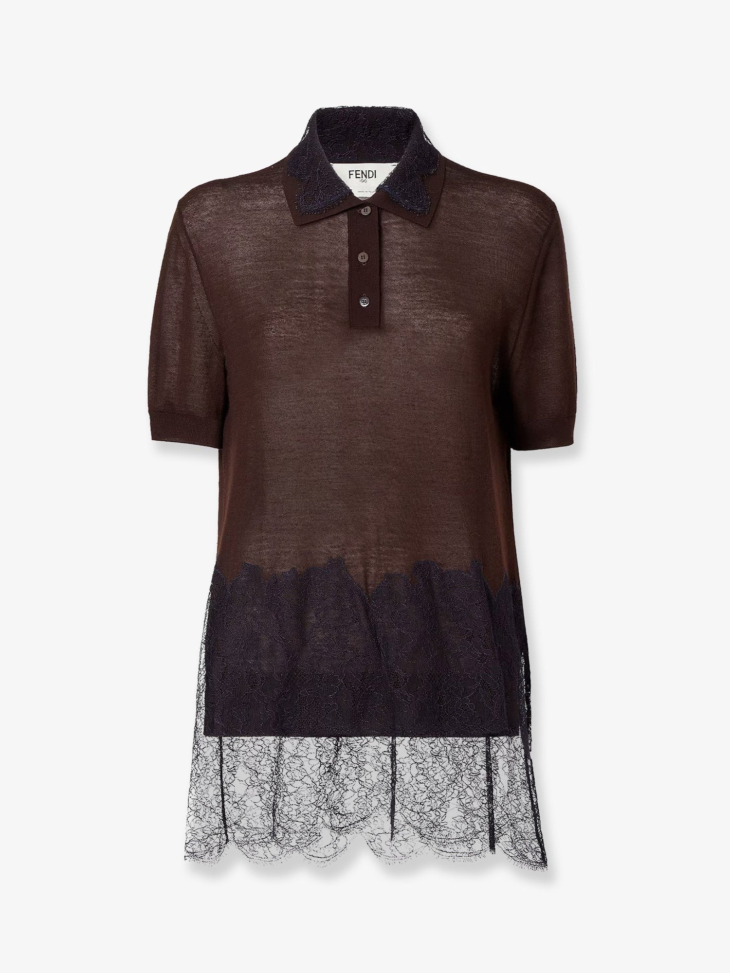 Fendi Lingerie cashmere and silk polo shirt