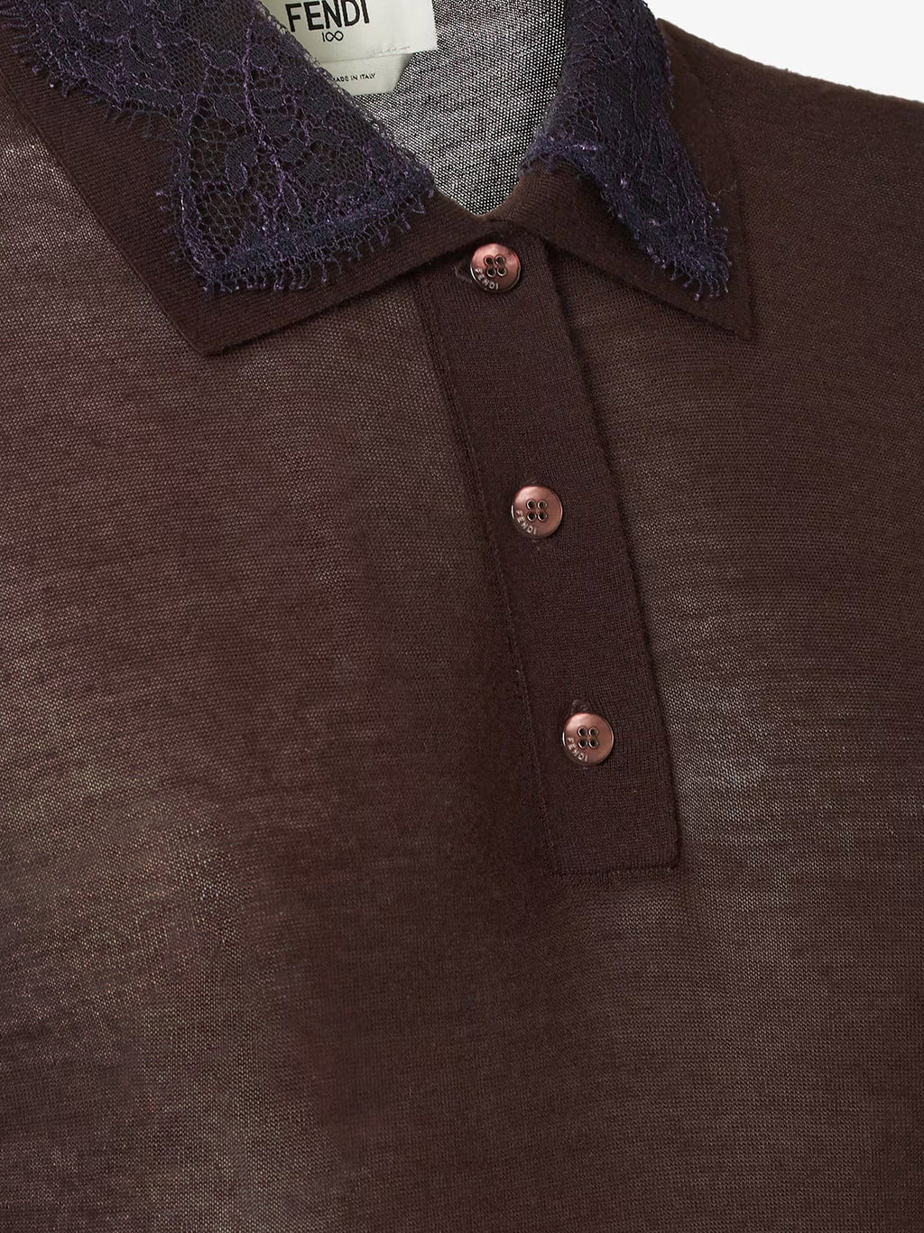 Fendi Lingerie cashmere and silk polo shirt