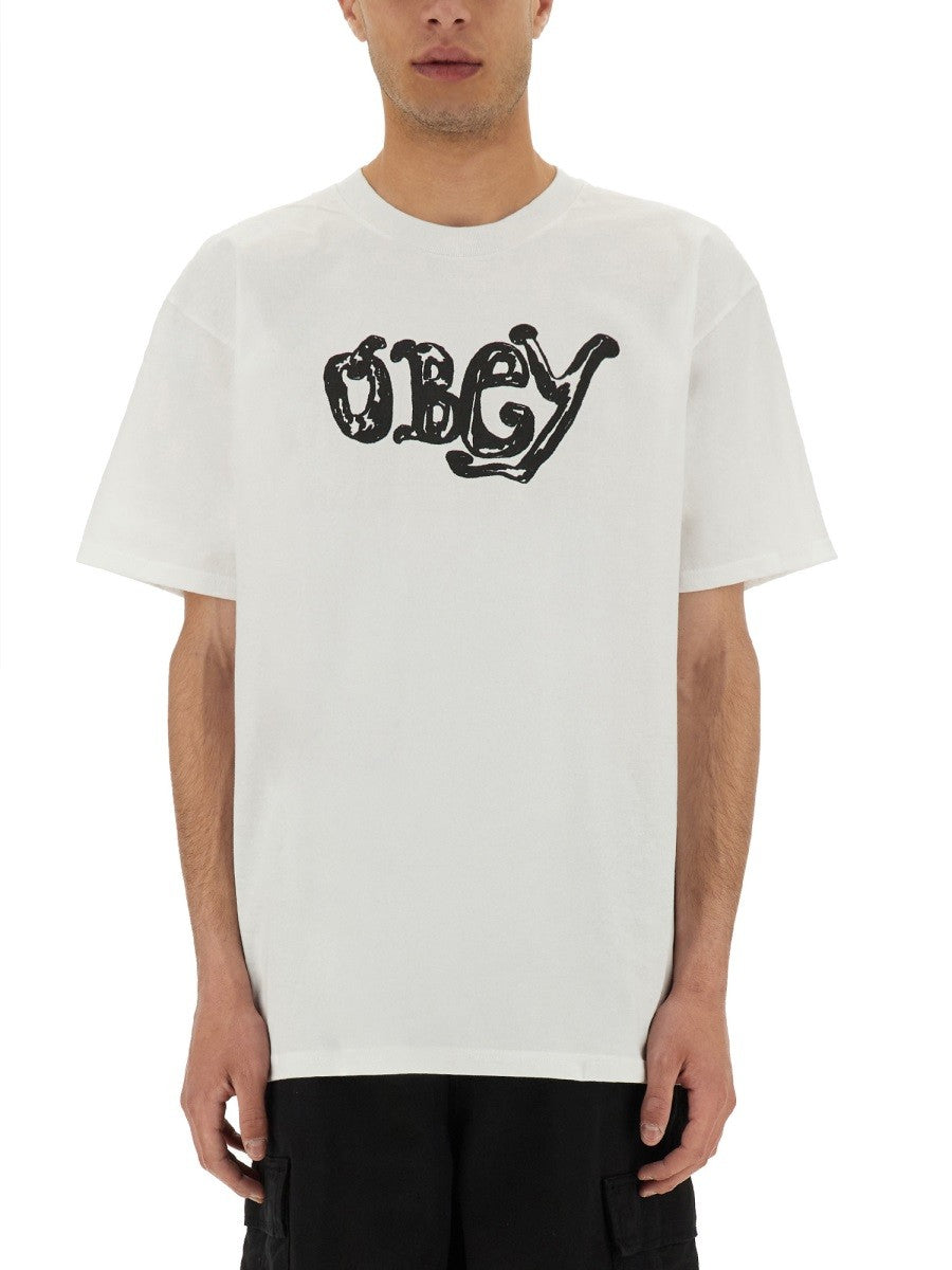 OBEY LOGO PRINT T-SHIRT