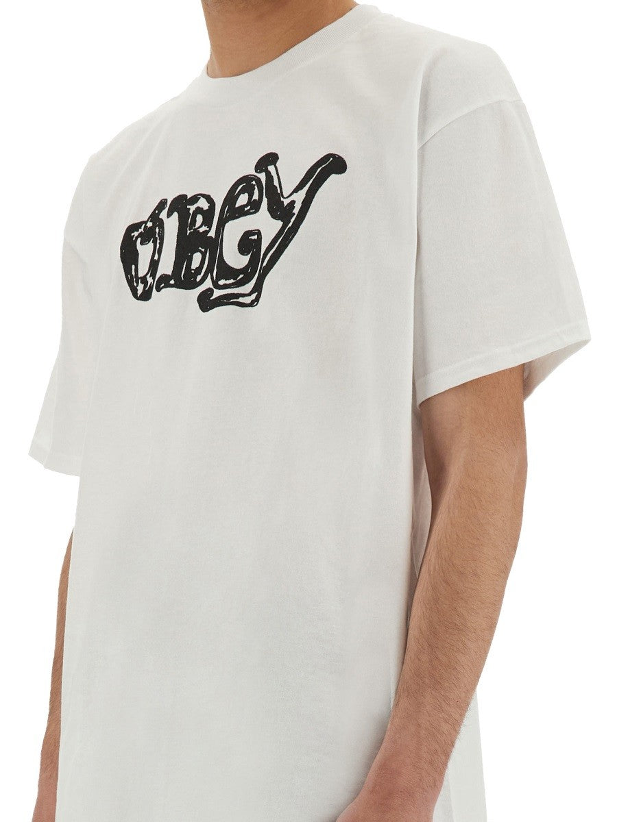 OBEY LOGO PRINT T-SHIRT