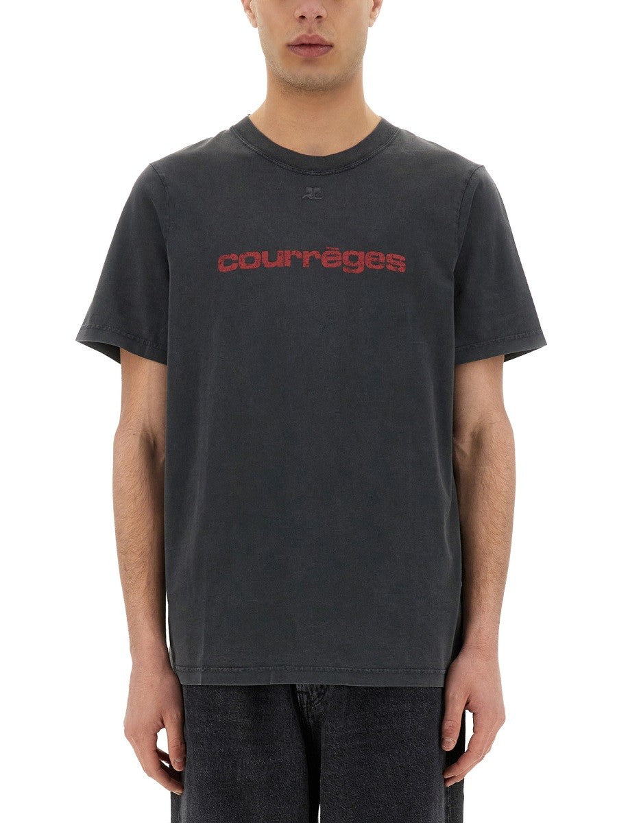 COURREGES LOGO PRINT T-SHIRT