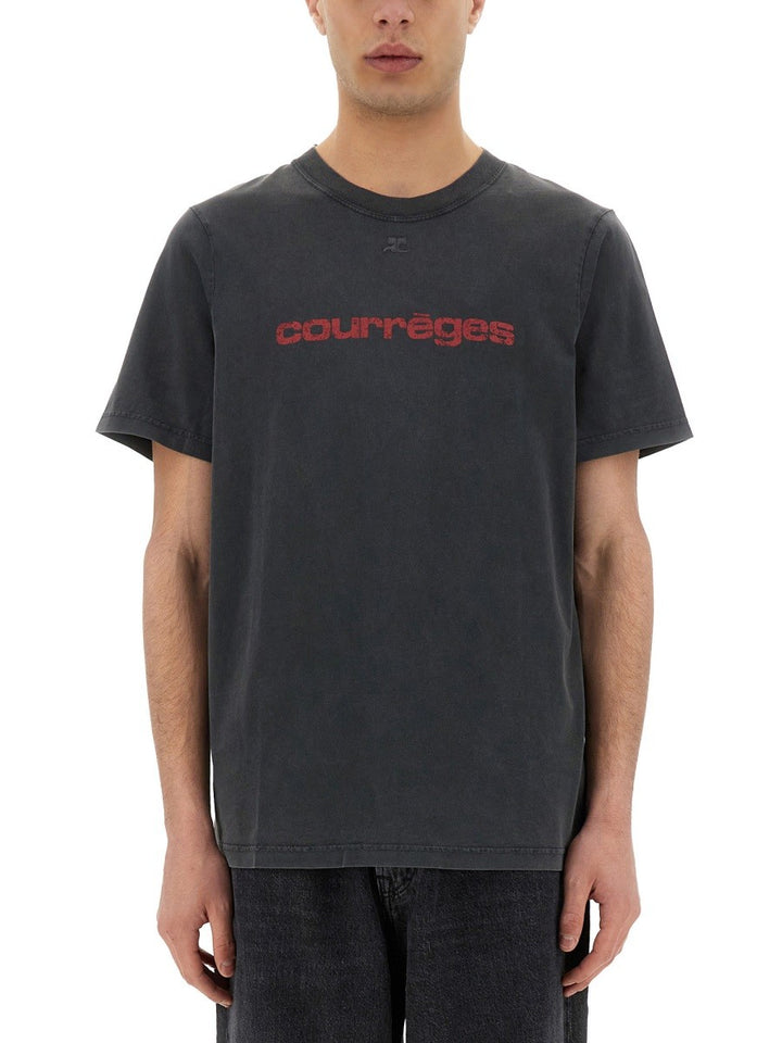 COURREGES LOGO PRINT T-SHIRT