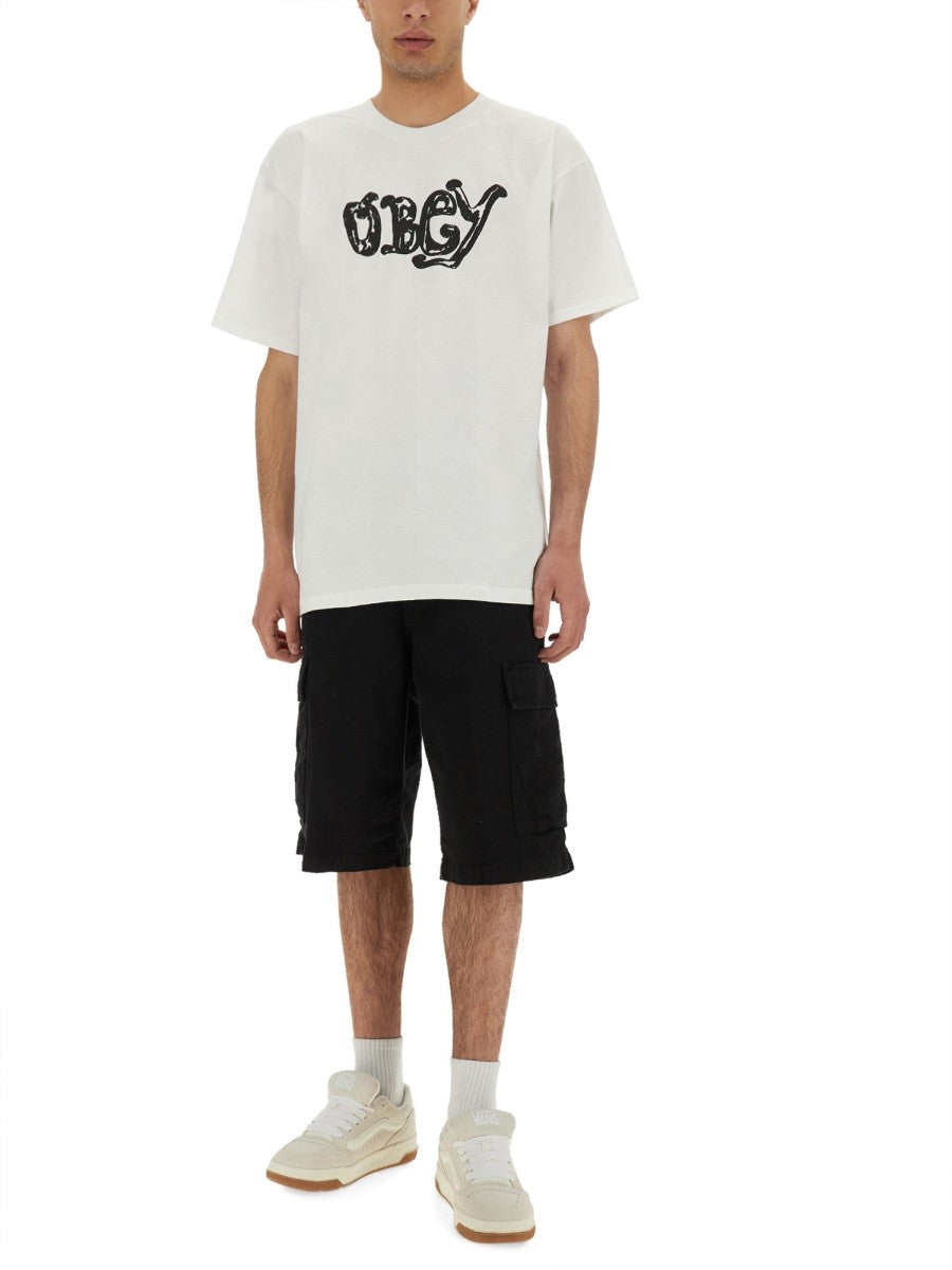 OBEY LOGO PRINT T-SHIRT