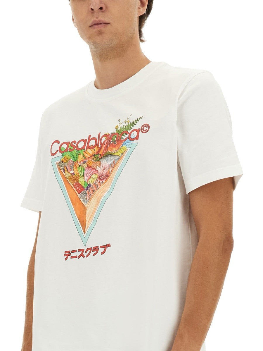 CASABLANCA LOGO PRINT T-SHIRT