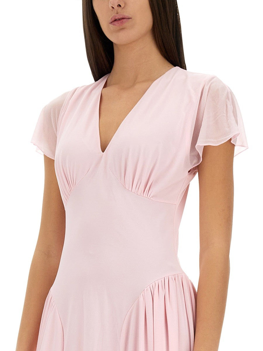 ROTATE BIRGER CHRISTENSEN LONG DRESS WITH DRAPE