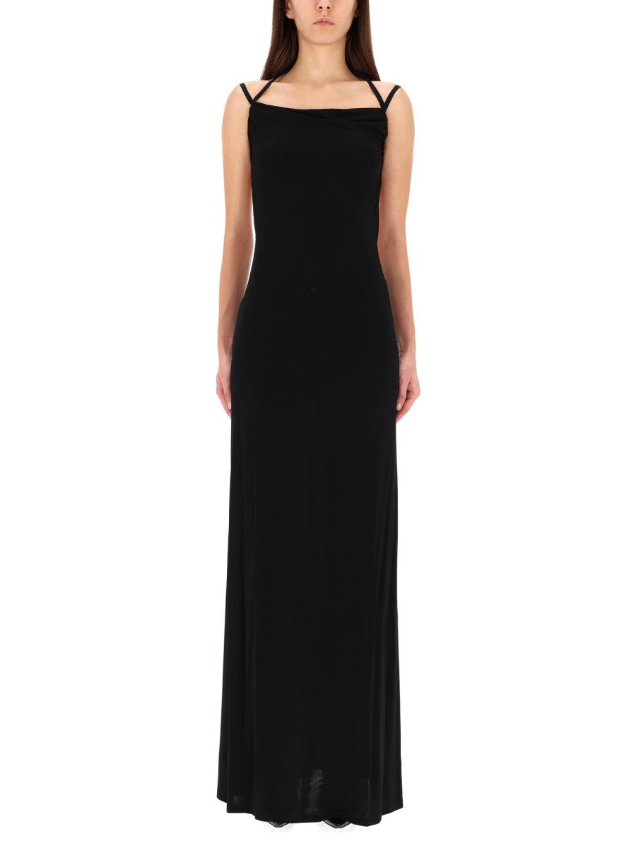 MARINE SERRE LONG JERSEY DRESS