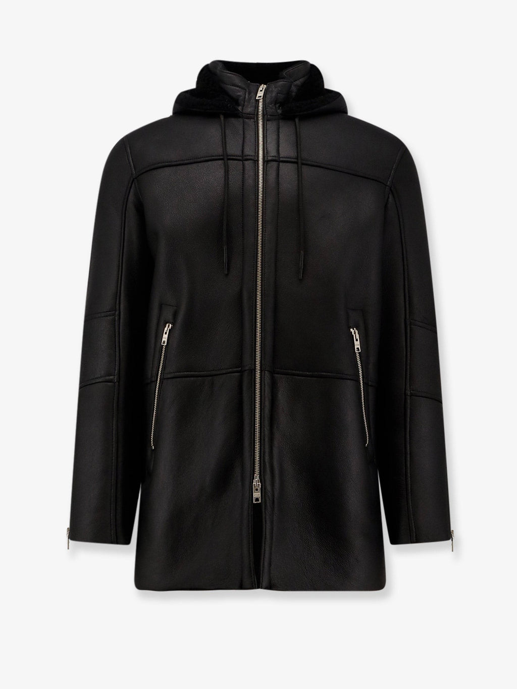 DFOUR Long leather jacket