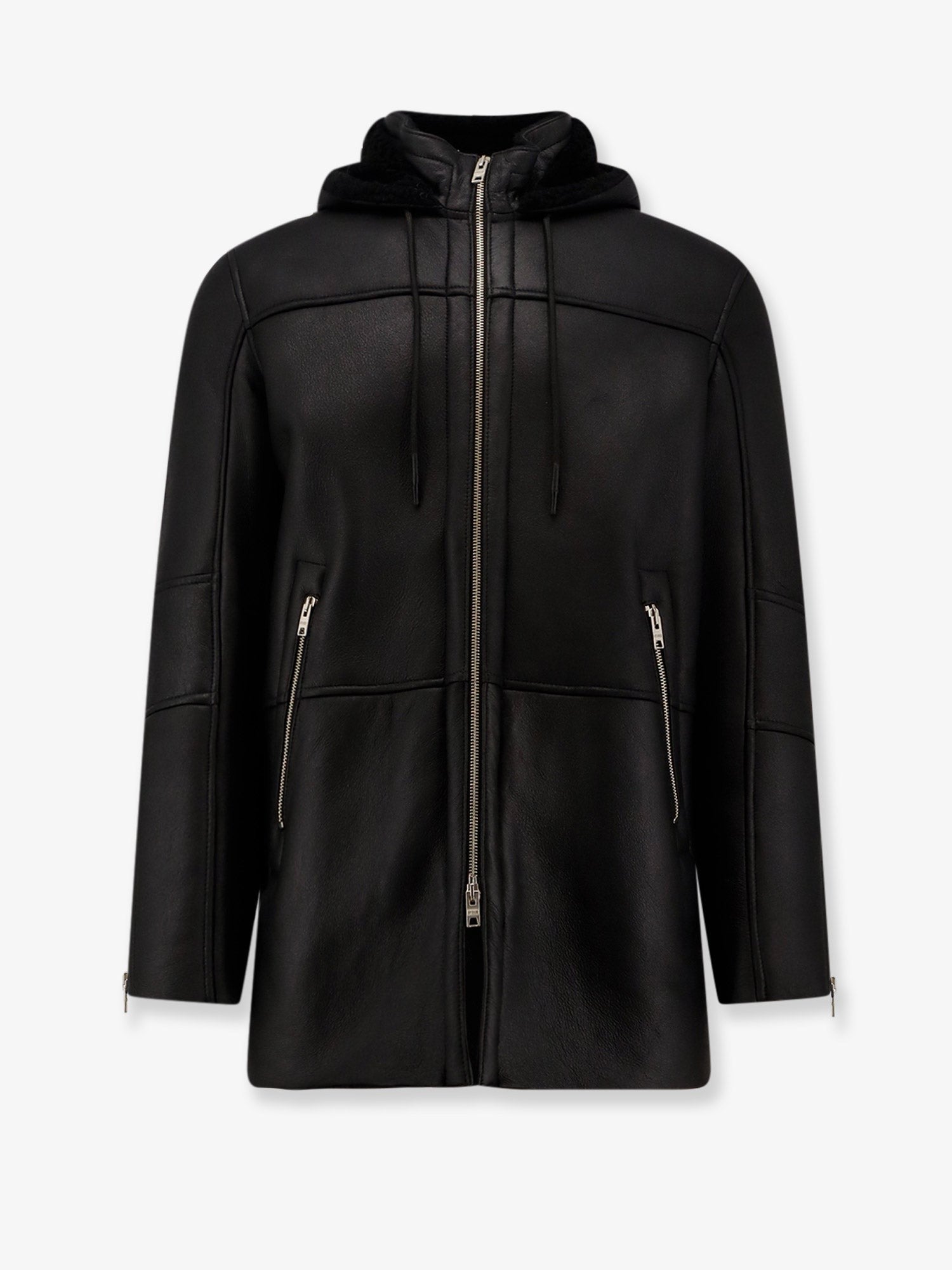 DFOUR Long leather jacket