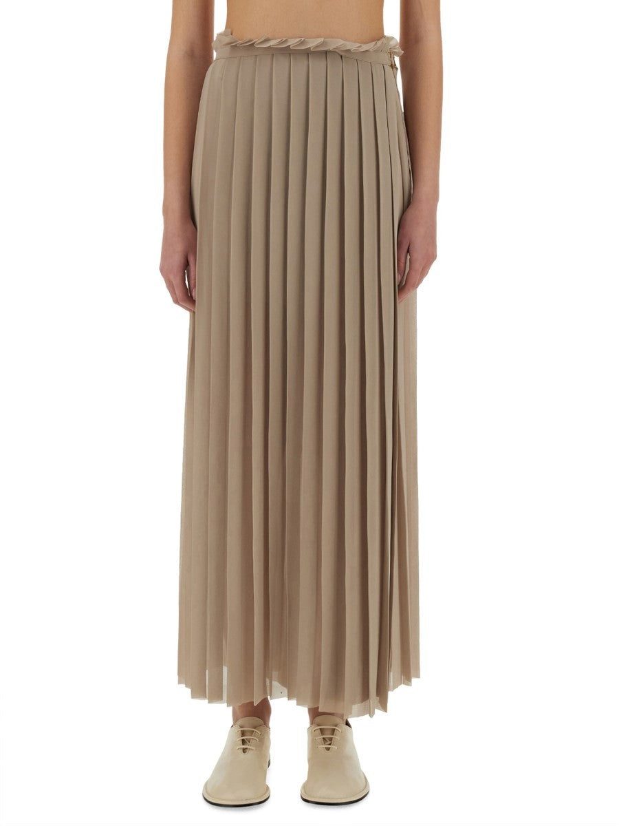 AMI PARIS LONG PLEATED SKIRT