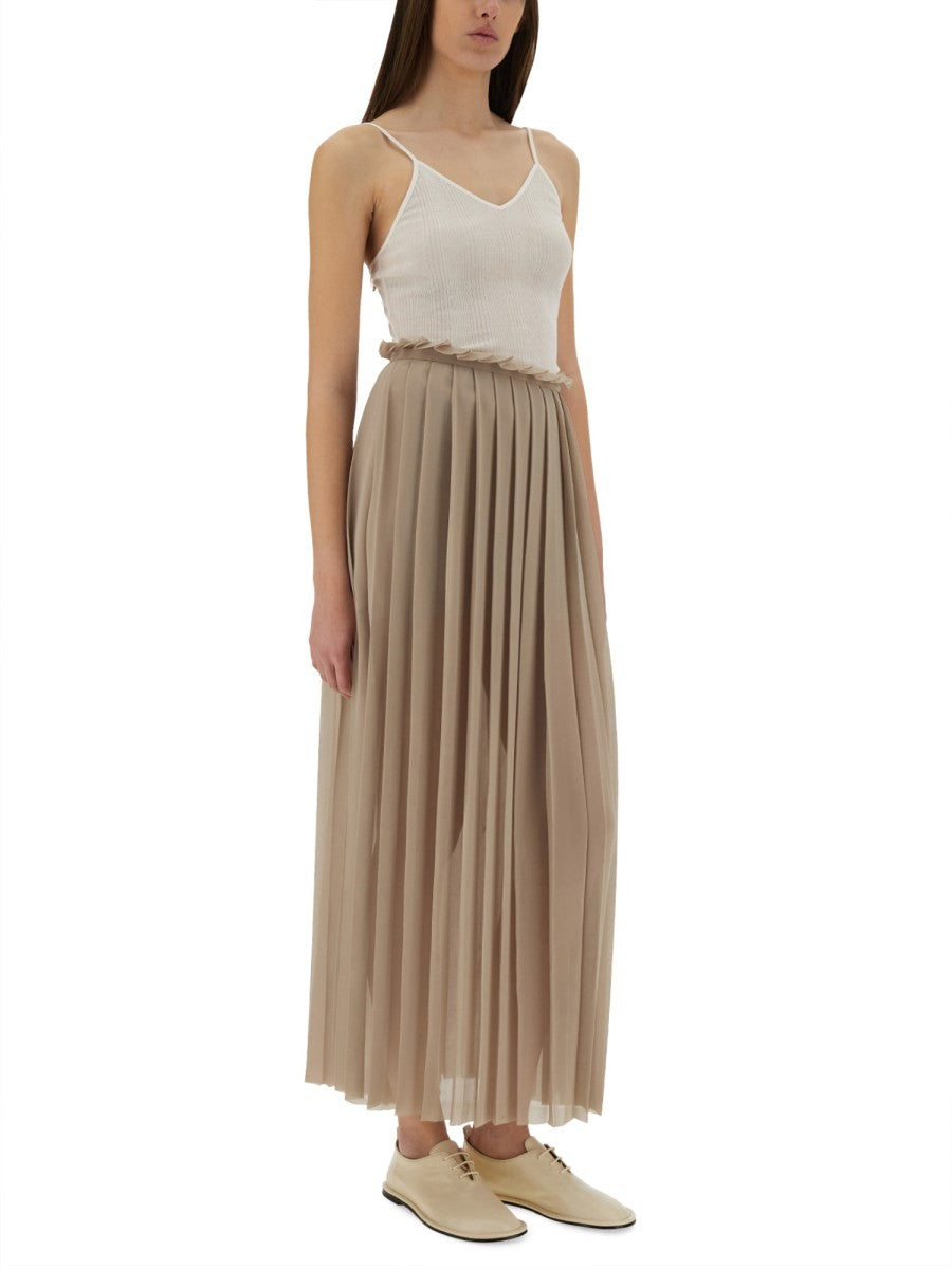 AMI PARIS LONG PLEATED SKIRT