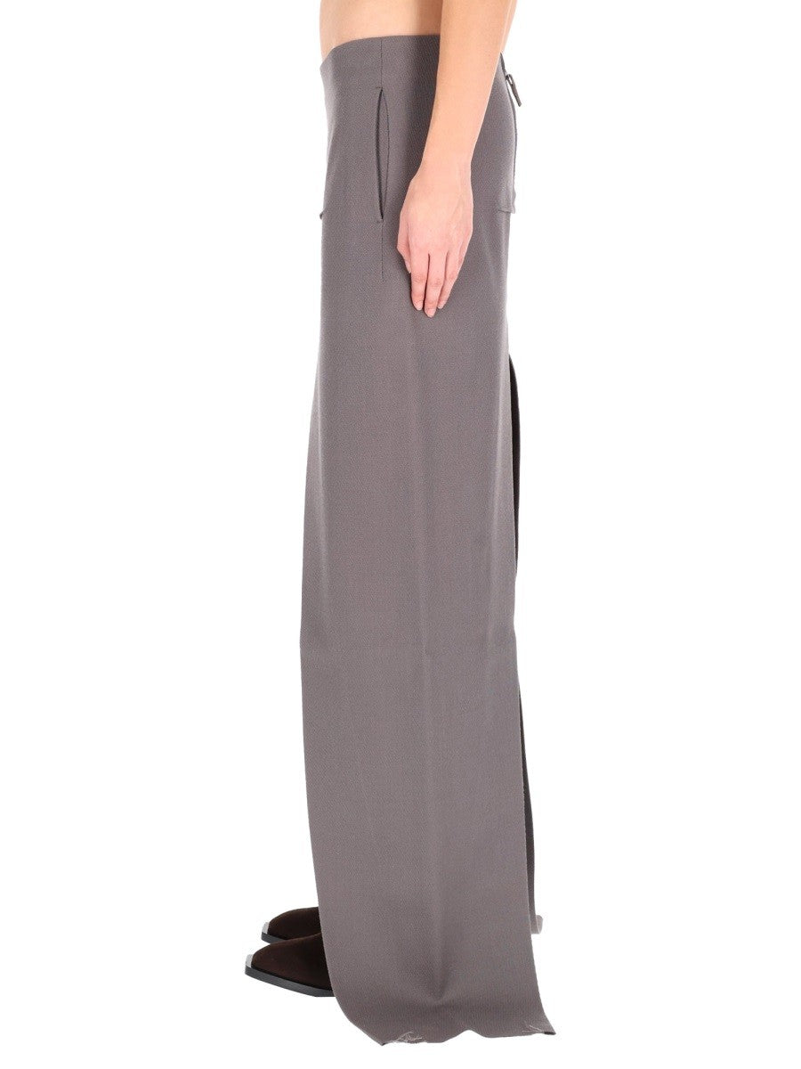 RICK OWENS LONG SKIRT WITH CENTER SLITS
