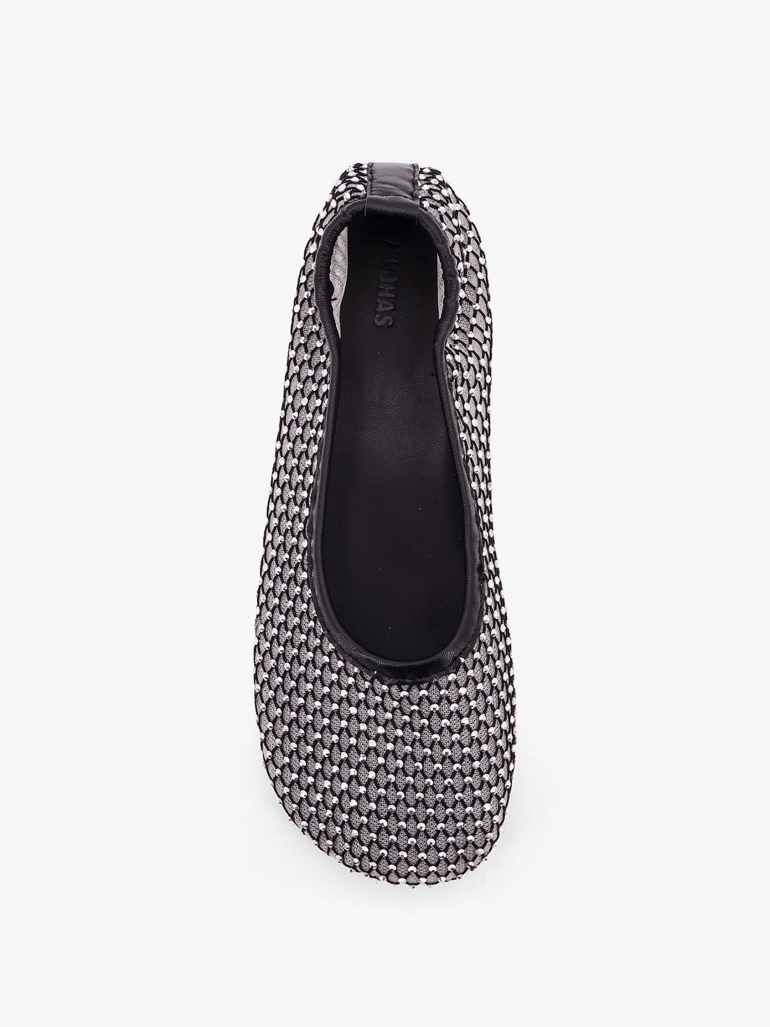 ALOHAS Lorain mesh ballerinas with rhinestones inserts