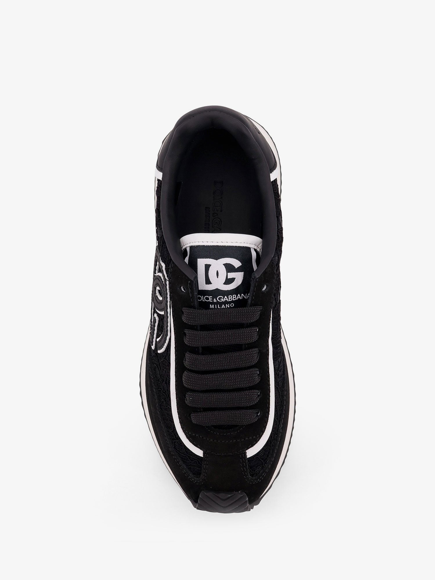 Dolce & Gabbana Low-top lace sneakers with suede inserts