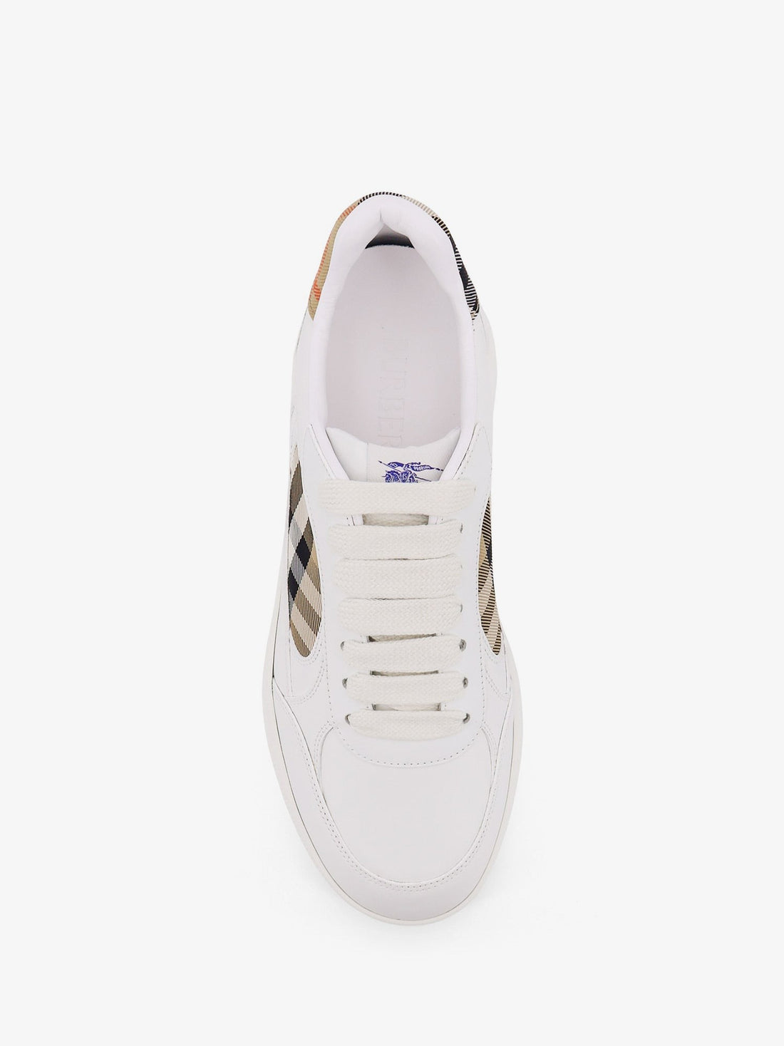 Burberry Low-top leather sneakers with check inserts