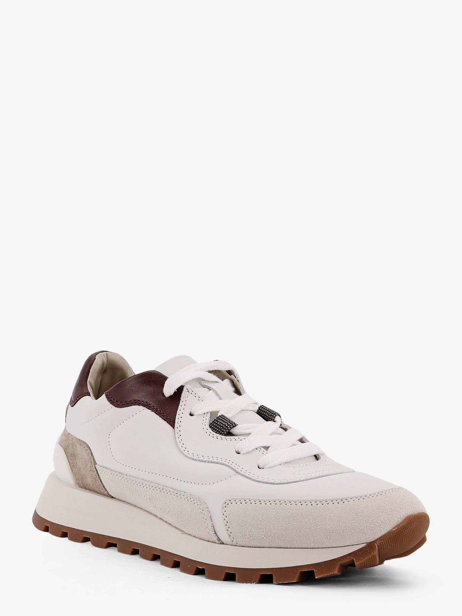 Brunello Cucinelli Low-top leather sneakers with Monili detail