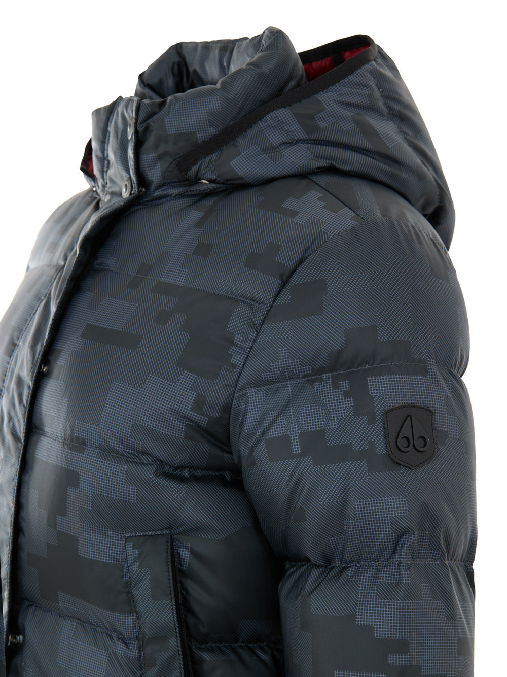 Moose Knuckles Long Padded Down Jacket in Grey
