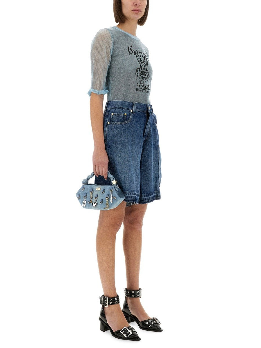 GANNI LUREX KNIT "BUNNY" TOP