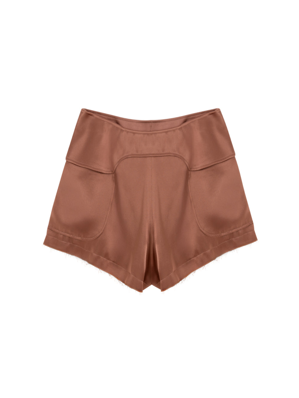 Tom Ford Dusty Pink Satin Shorts with Concealed Fastening – Siebentaschen