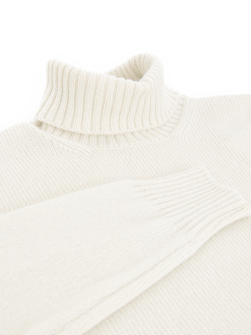 Gran Sasso White Wool Turtleneck Sweater