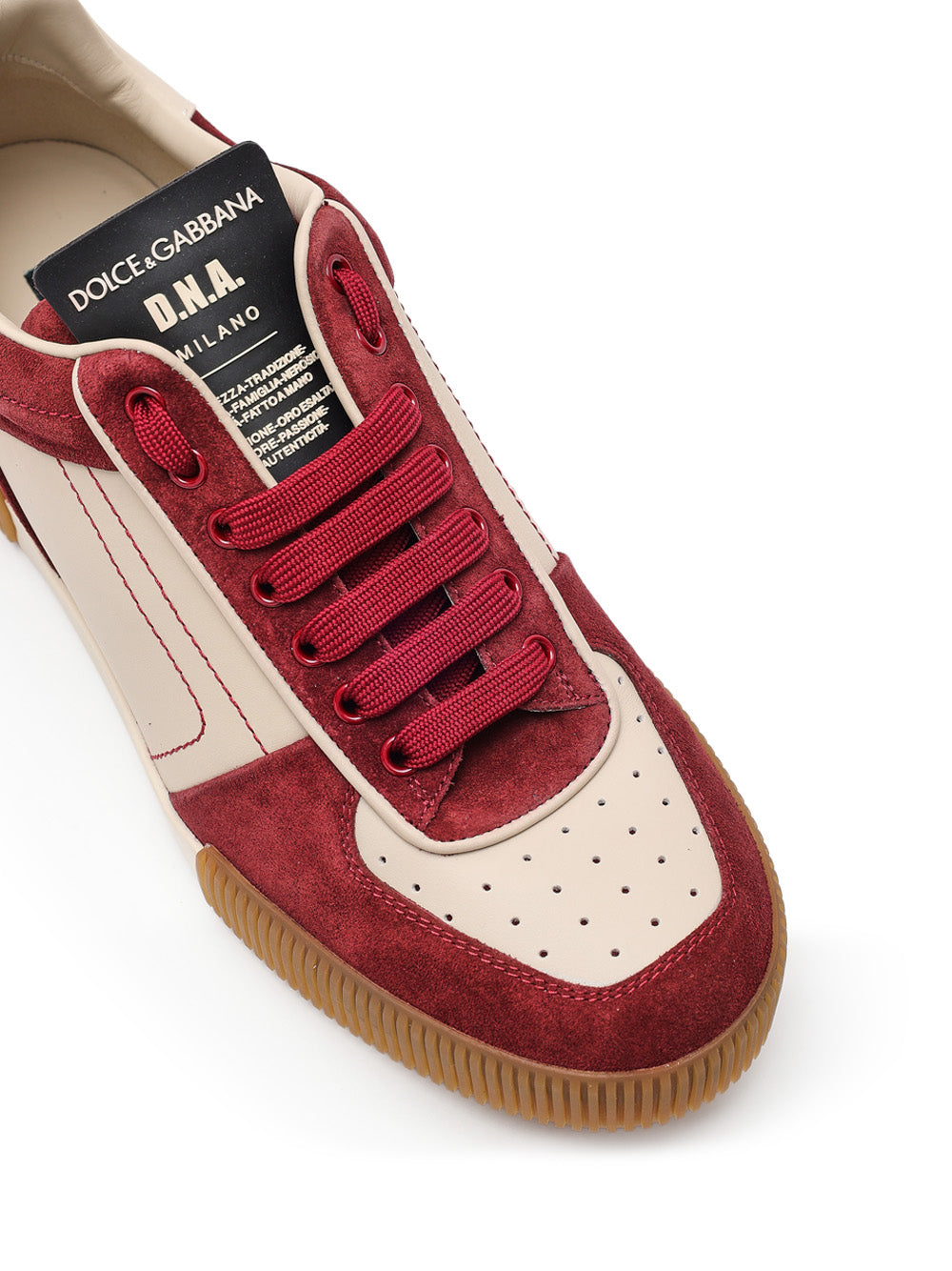 Dolce & Gabbana 'Prince' Low-Top White Leather Sneakers