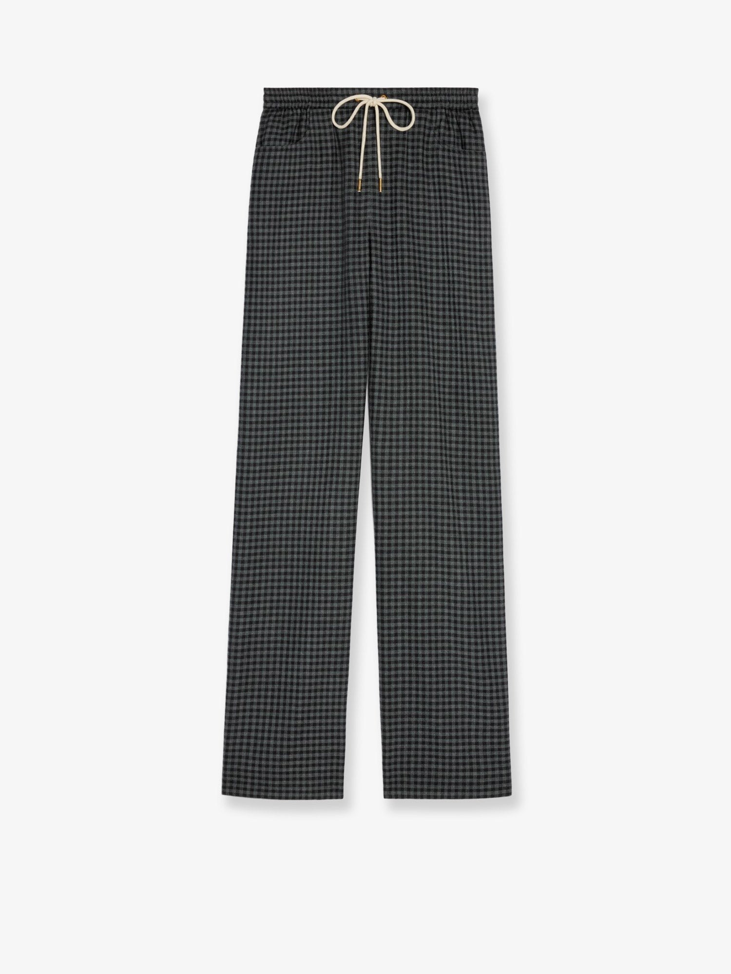 Celine Madras wool and cashmere jogger trousers