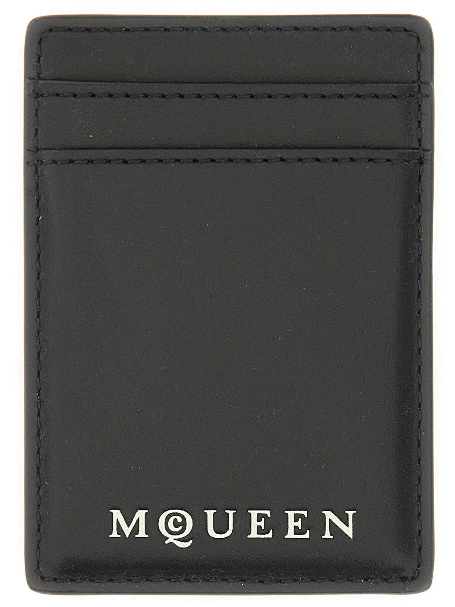 Alexander Mcqueen MAGNETIC CARD HOLDER WITH LOGO