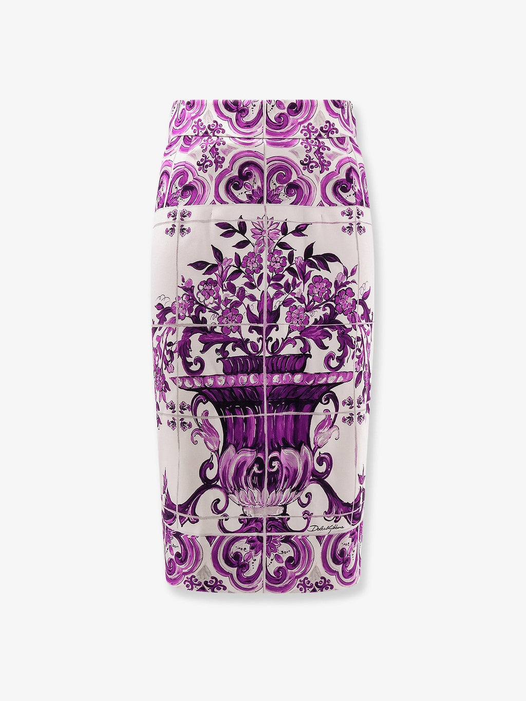Dolce & Gabbana Maiolica silk pencil skirt