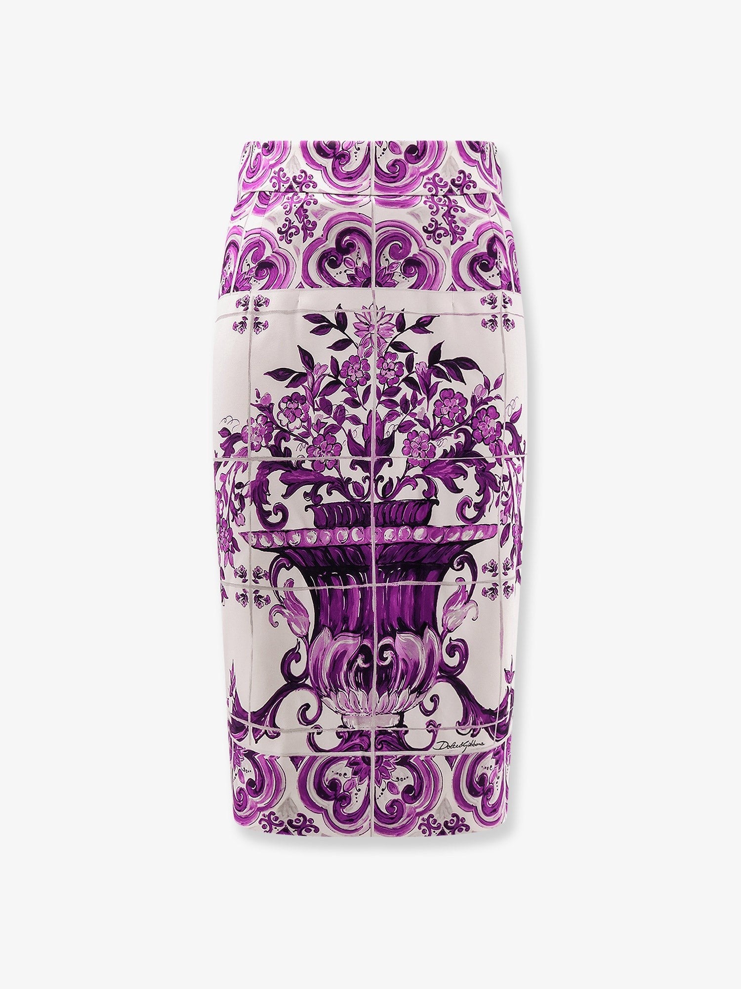 Dolce & Gabbana Maiolica silk pencil skirt