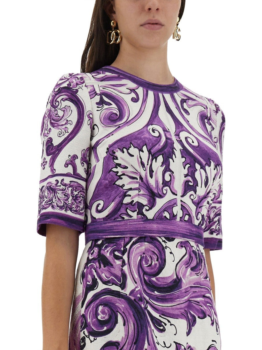 Dolce & Gabbana MAJOLICA PRINT MINI DRESS