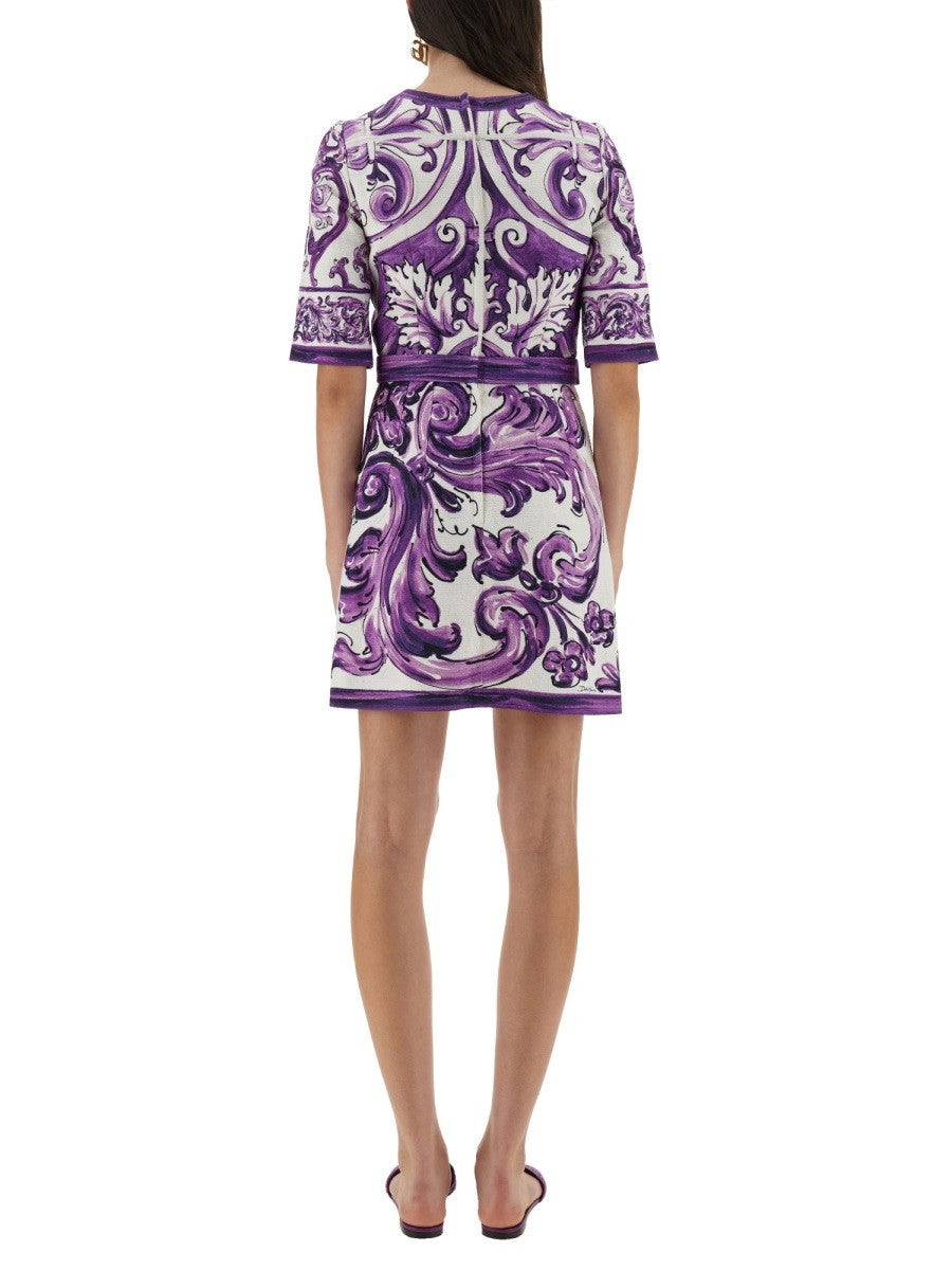 Dolce & Gabbana MAJOLICA PRINT MINI DRESS
