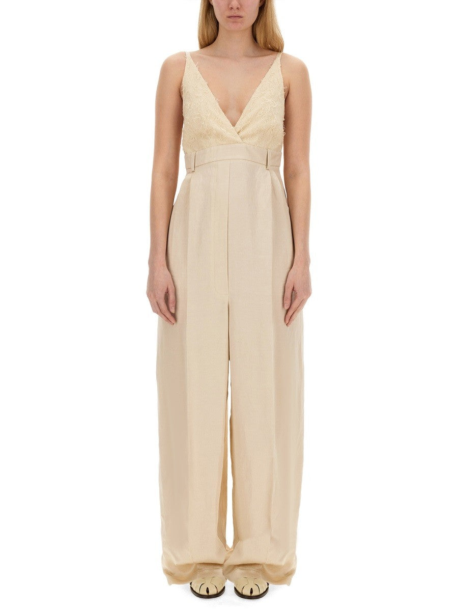 ALYSI MALFILE' SATIN JUMPSUIT