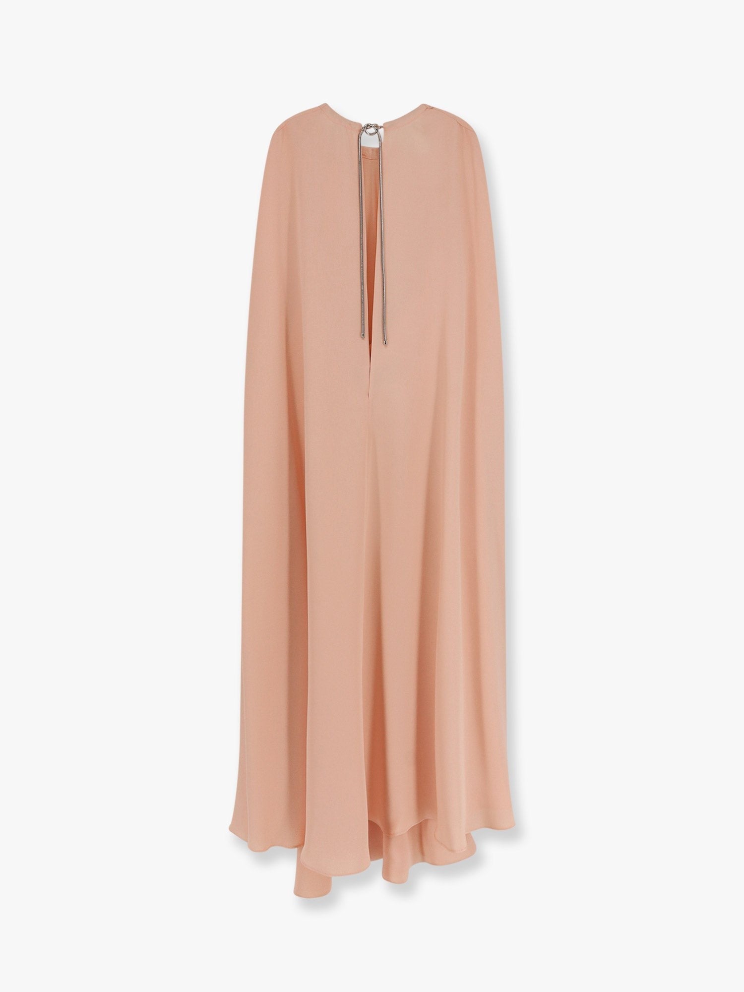 Max Mara Managua silk long dress with silk cape and metal detail