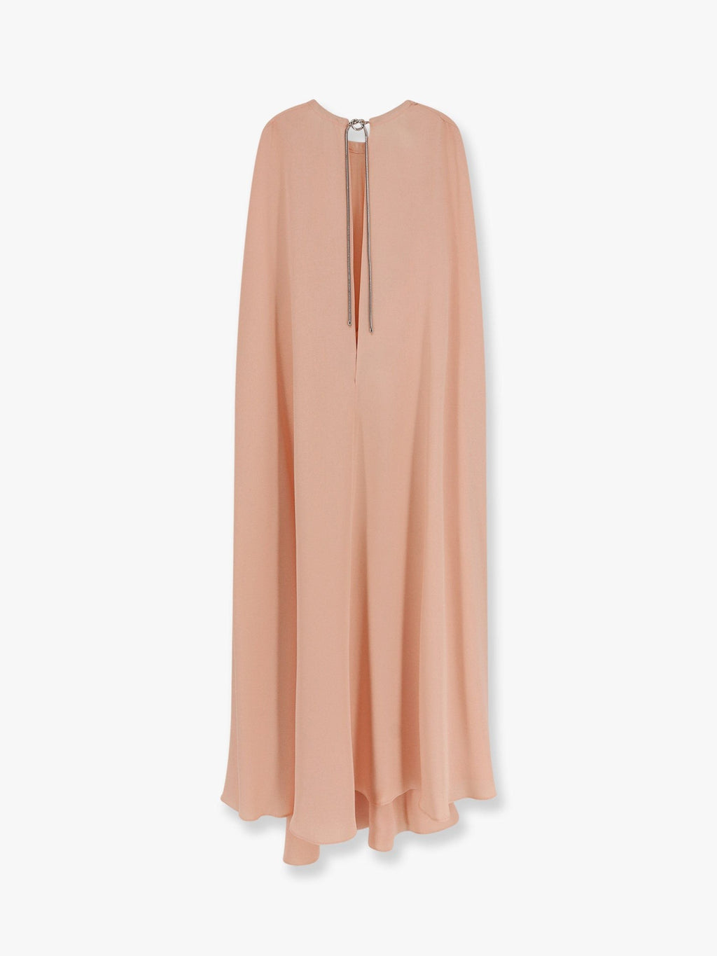 Max Mara Managua silk long dress with silk cape and metal detail