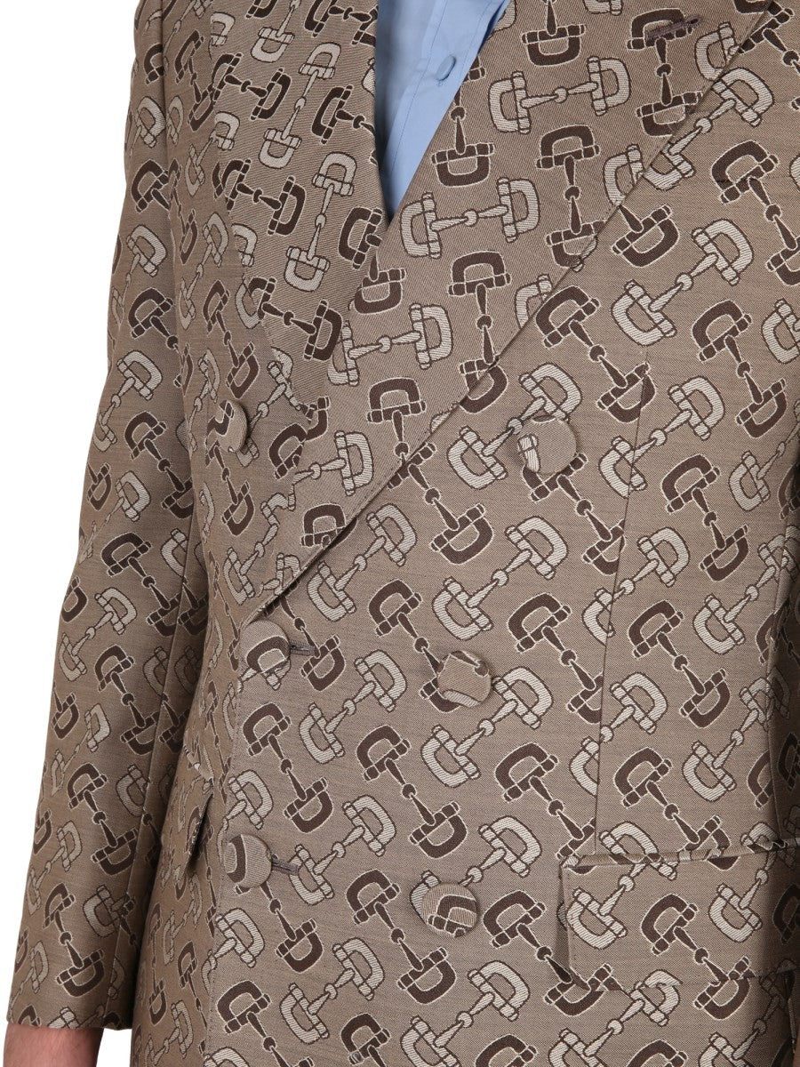 Gucci MAXI CLAMP PATTERN COTTON JACKET
